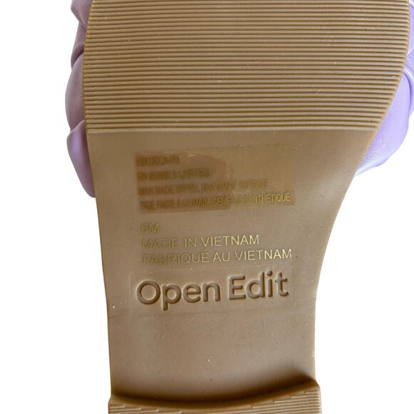 Open Edit Lucca Woven Purple Spray Lavender Slip On Slide Sandals Size 6 - Picture 6 of 6